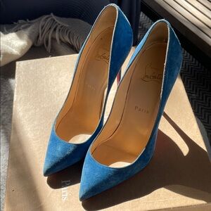 Blue Suede Women's Heels